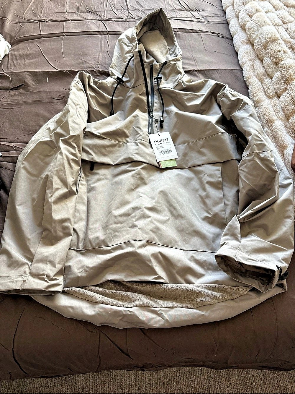 PUFFIT Women's Hooded Anorak Beige Medium NWT